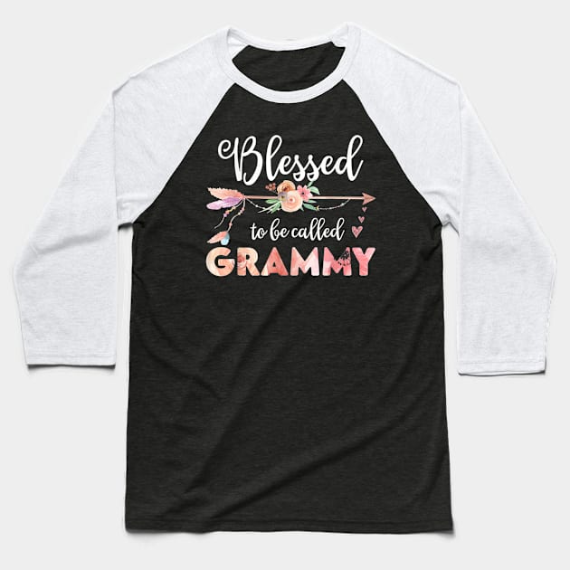 Womens Blessed Grammy Floral Grandma Mothers Day Gift Baseball T-Shirt by sousougaricas